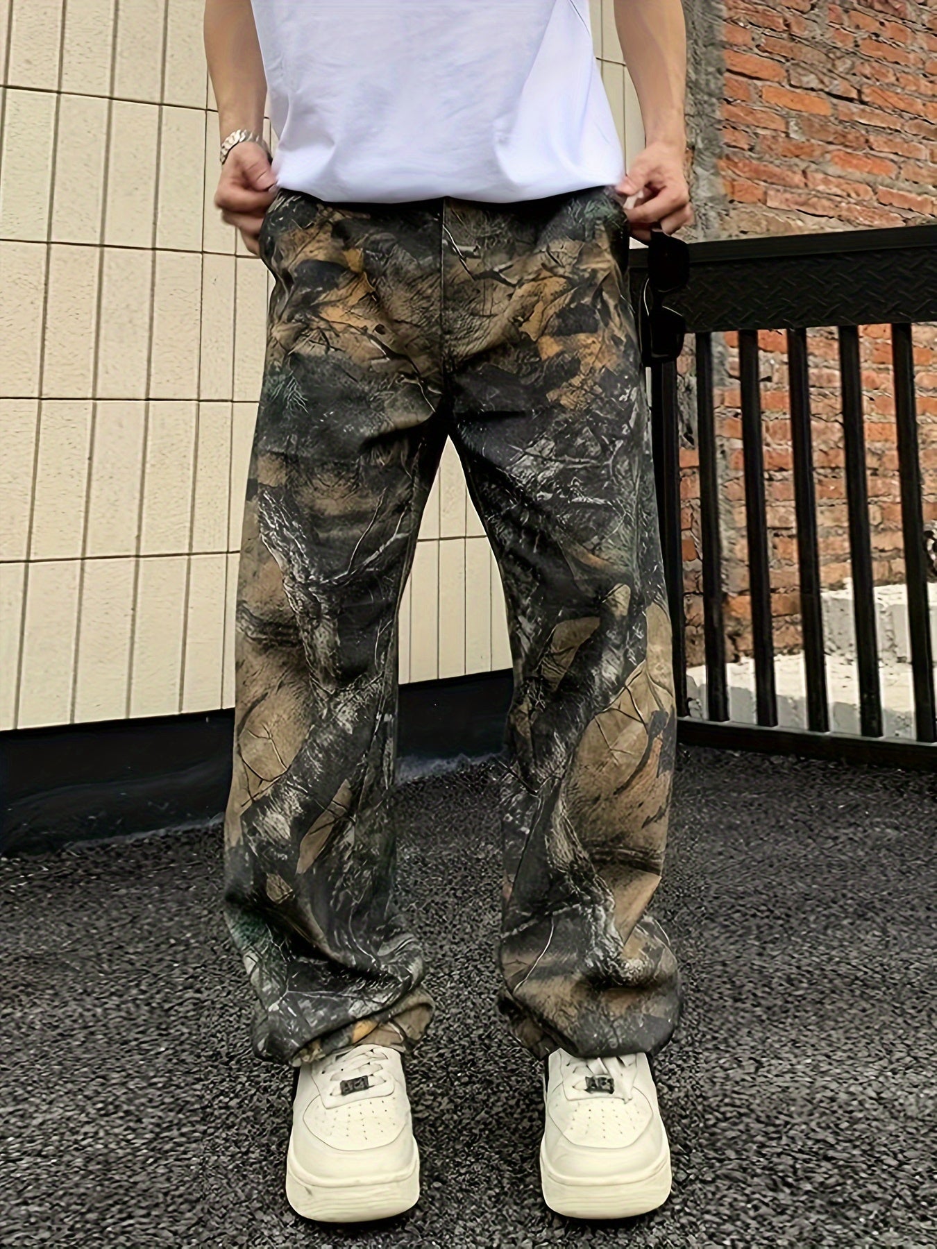 Men's Camouflage Faux Denim