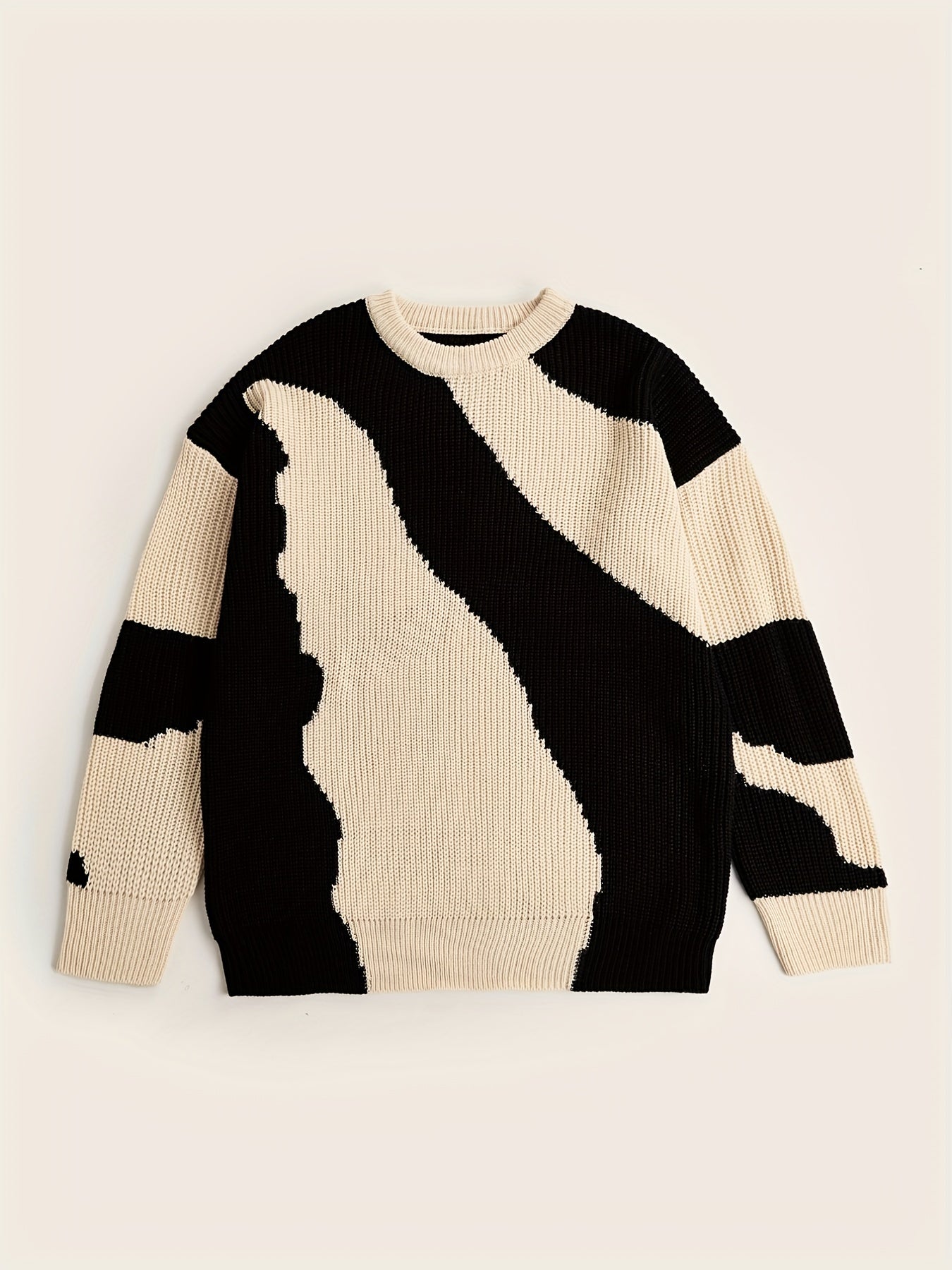 Men's Casual Striped Round Neck Sweater
