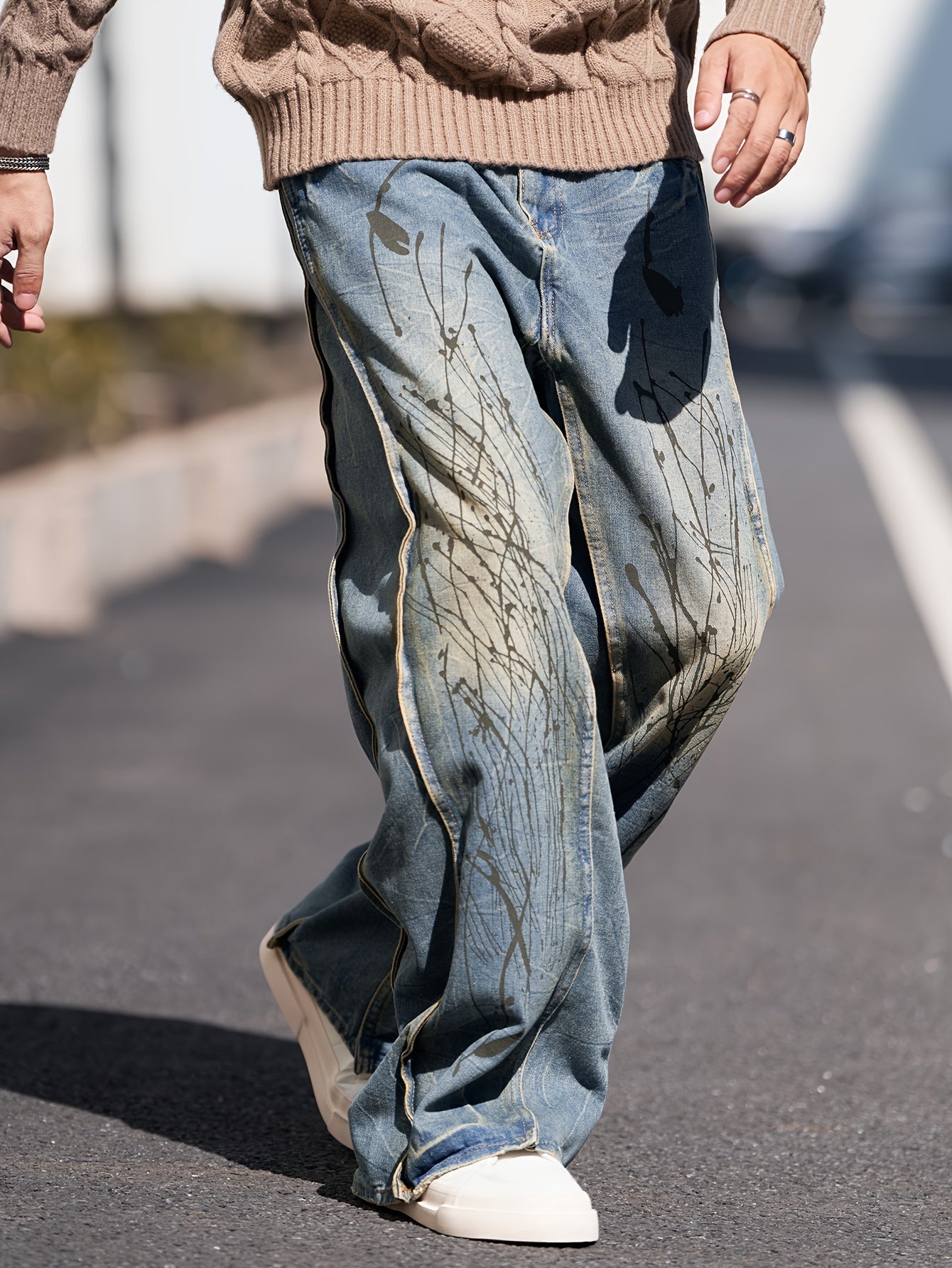 Men's Casual Wide-Leg Jeans