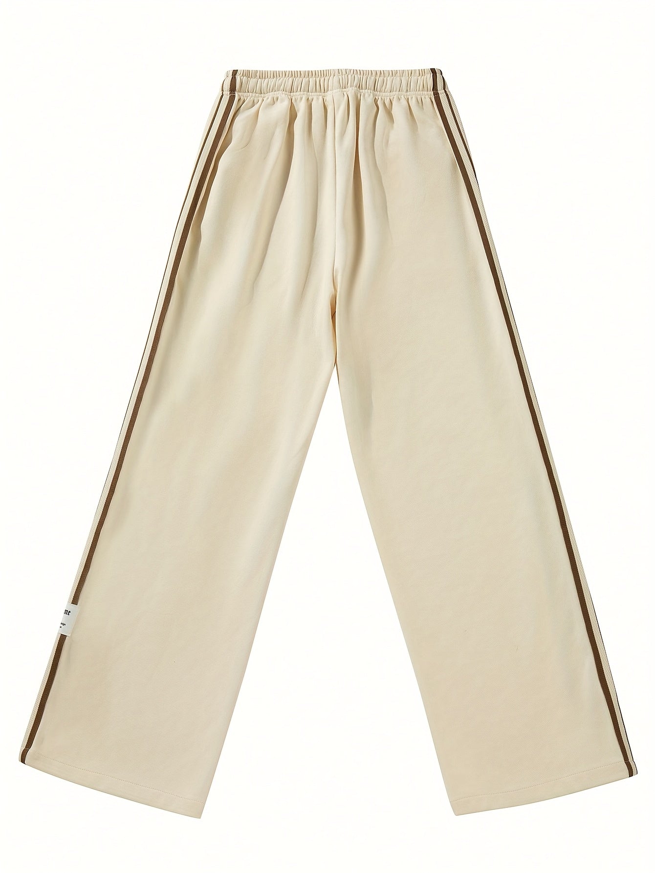 Men's  White Striped Athletic Jogger Pants