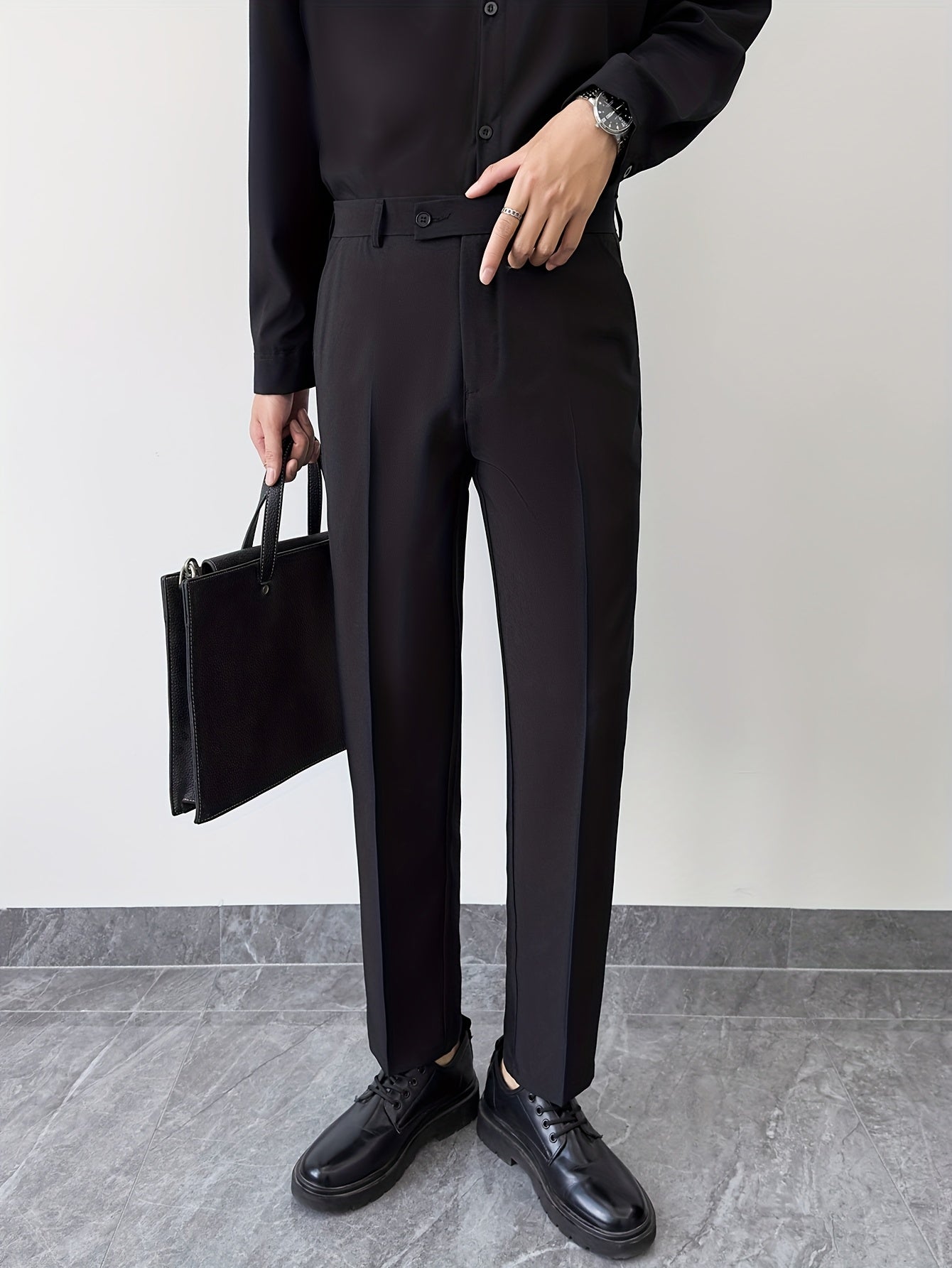 Men's Cropped Casual Formal Pants