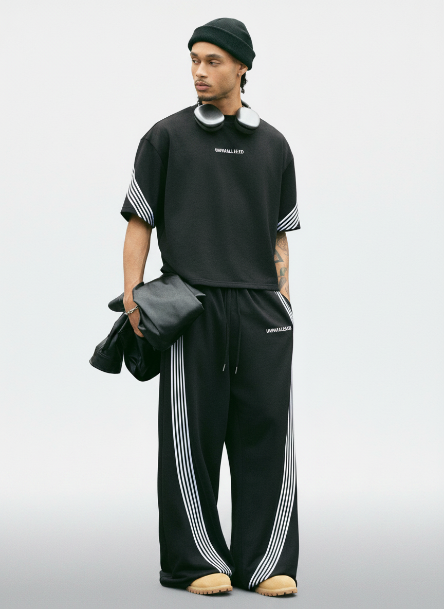 Leopard Patchwork T-Shirt And Pants Set