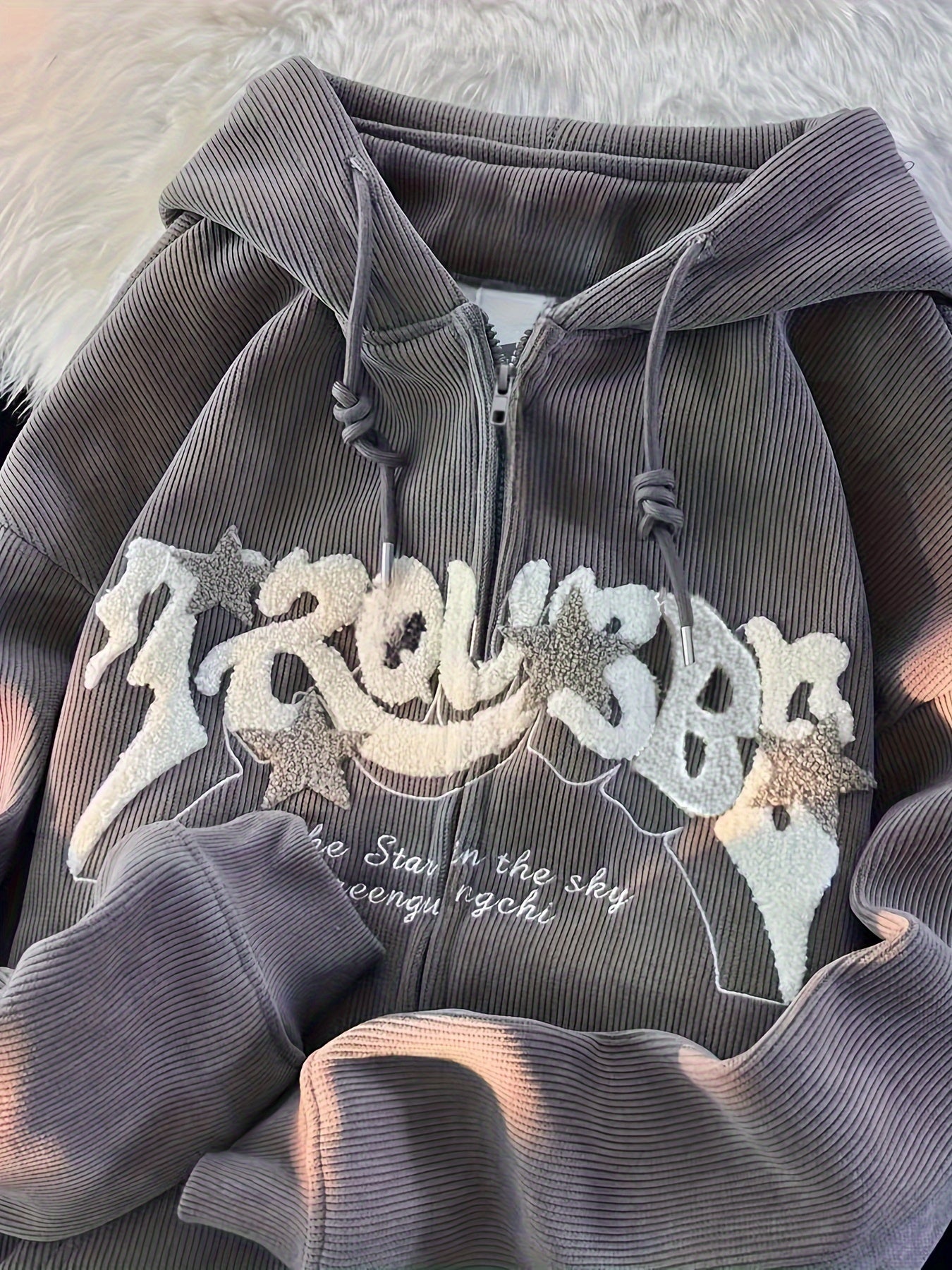 Zip-up Drawstring Hoodie