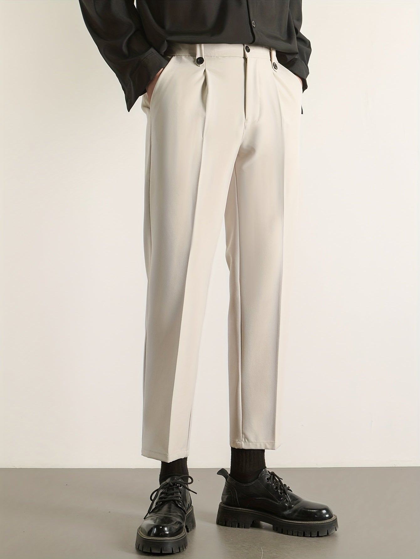 Men's Casual Business Solid Color Suit Pants