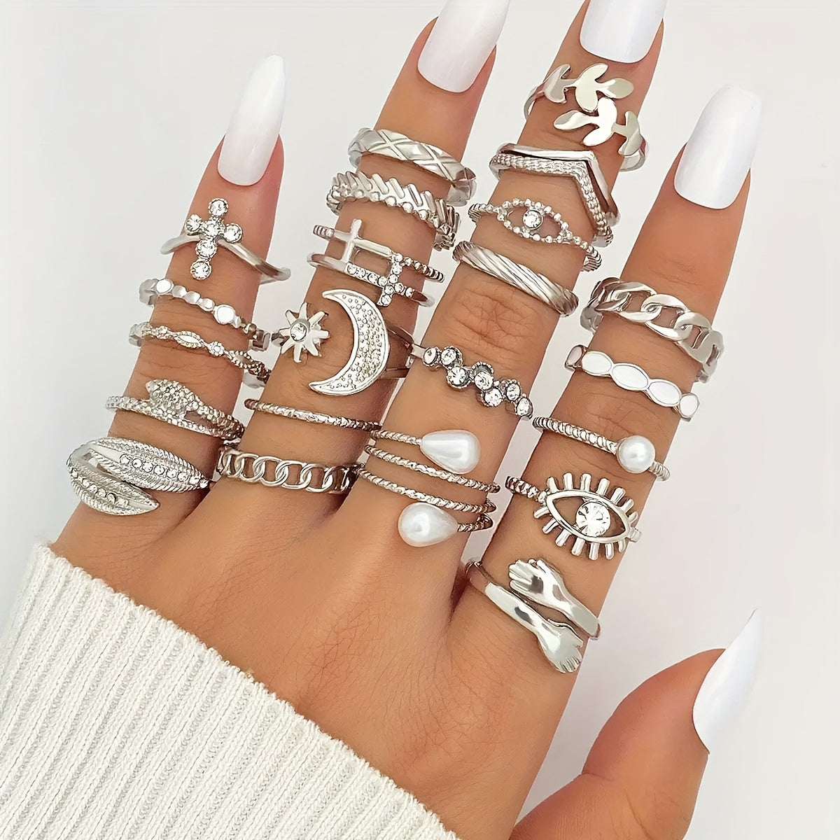 23pcs retro ring set