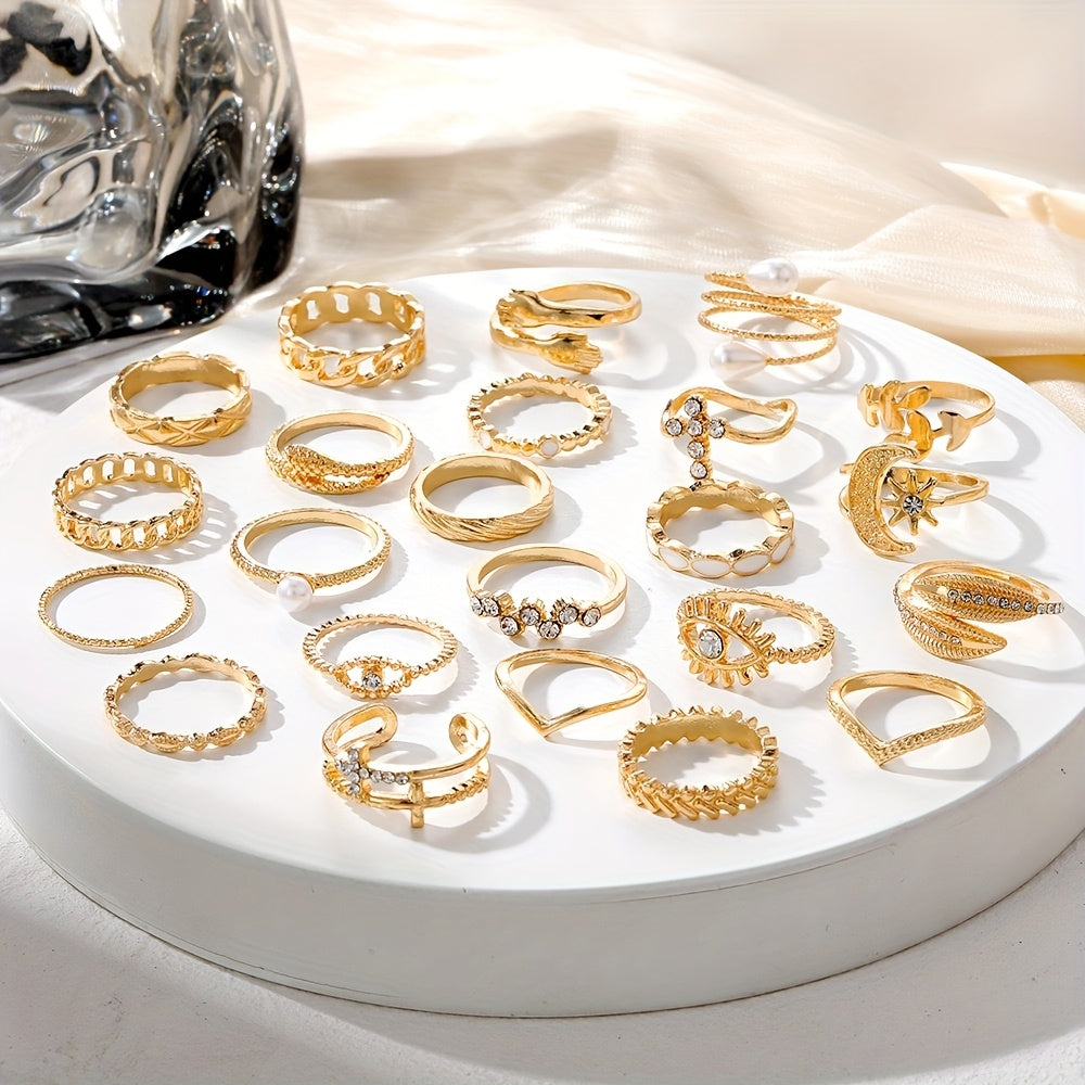 23pcs retro ring set