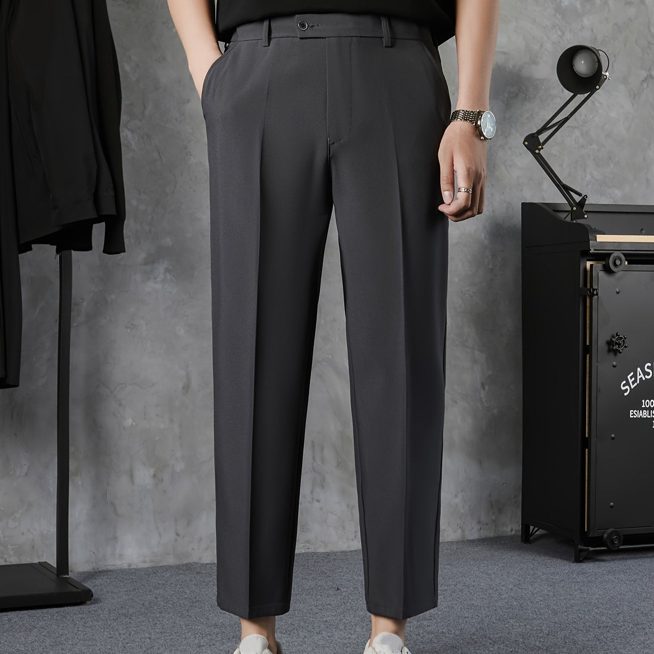 Men's Cropped Casual Formal Pants