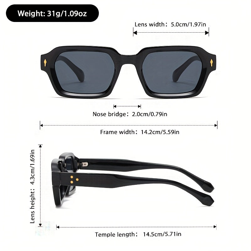 2-Pack Retro Square Frame Fashion Glasses for Men & Women