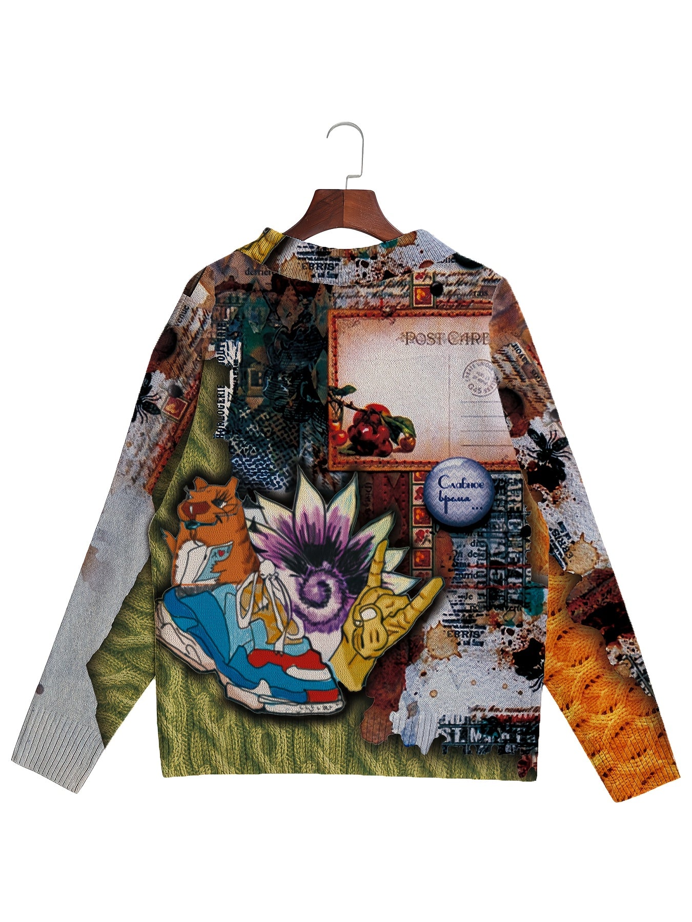 Men's Printed Sweater Cardigan