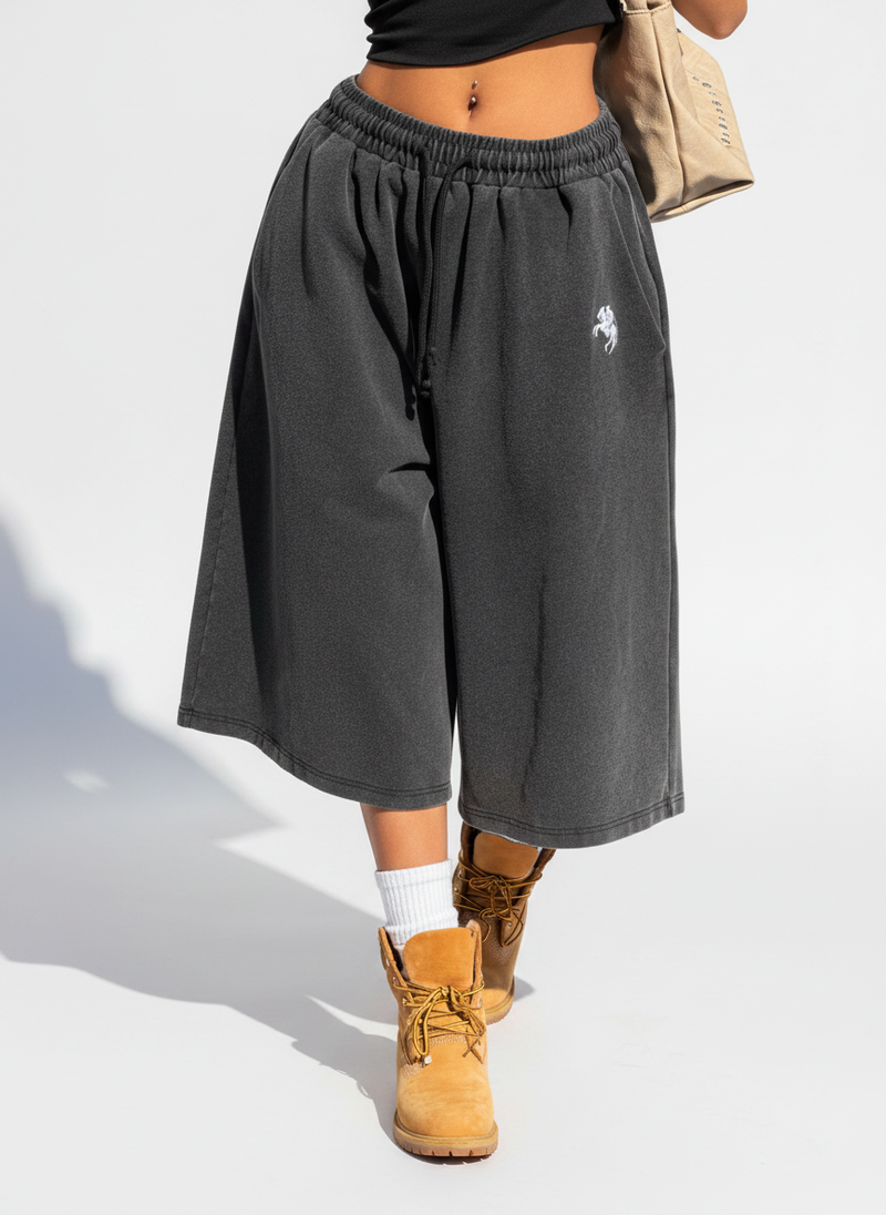 Women's Vintage Washed Embroidered Shorts