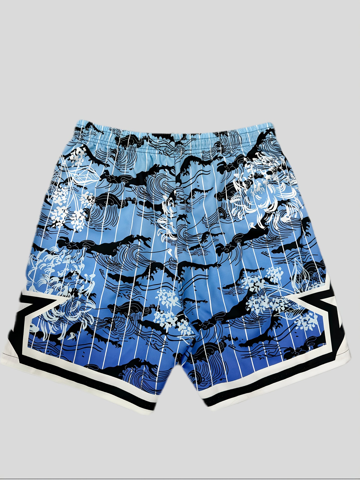 Men's Three-Piece Set Printed Beach Shorts