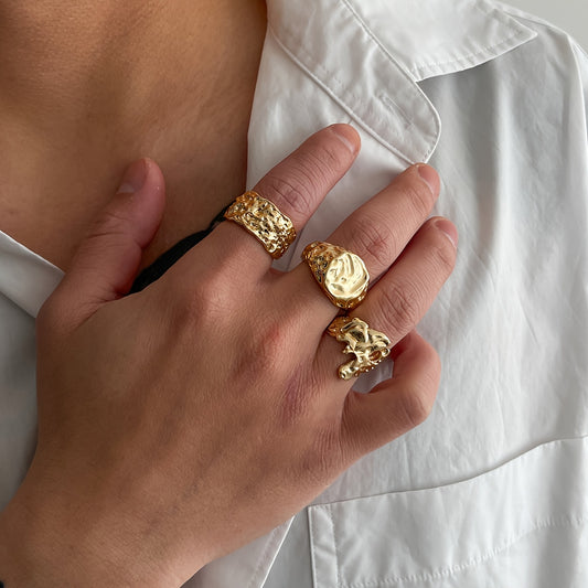 3pcs Metal Rings Set