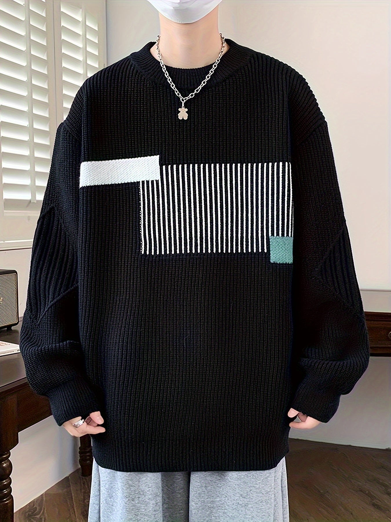 Iron Genghis Men's Geometric Pattern Sweater