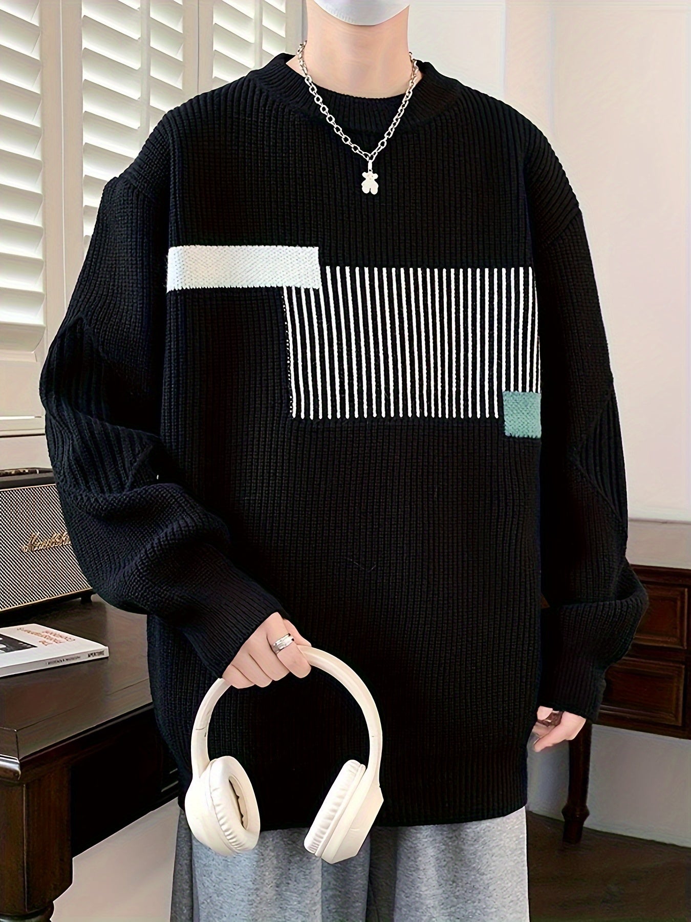 Iron Genghis Men's Geometric Pattern Sweater
