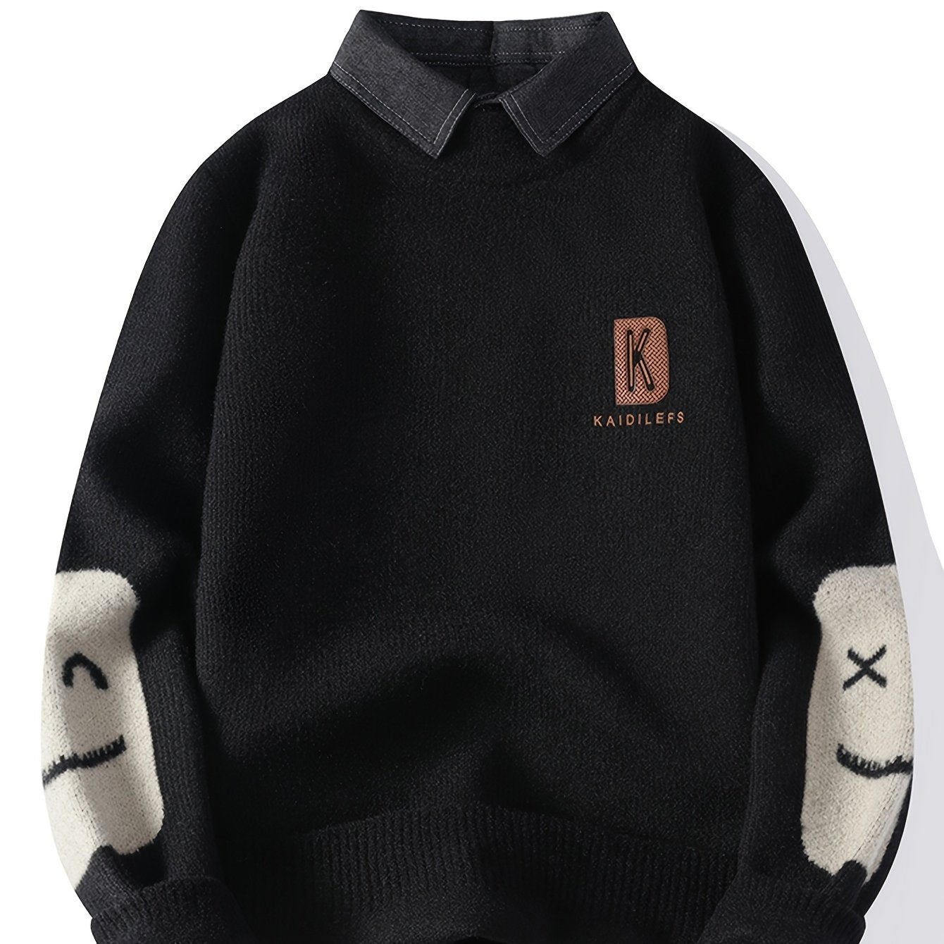 Knit Sweater with Faux Two-Piece Design