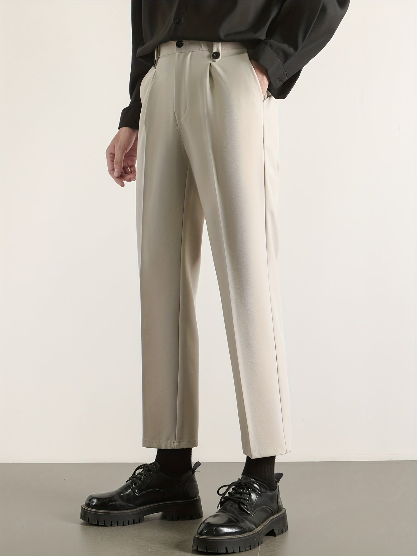 Men's Casual Business Solid Color Suit Pants