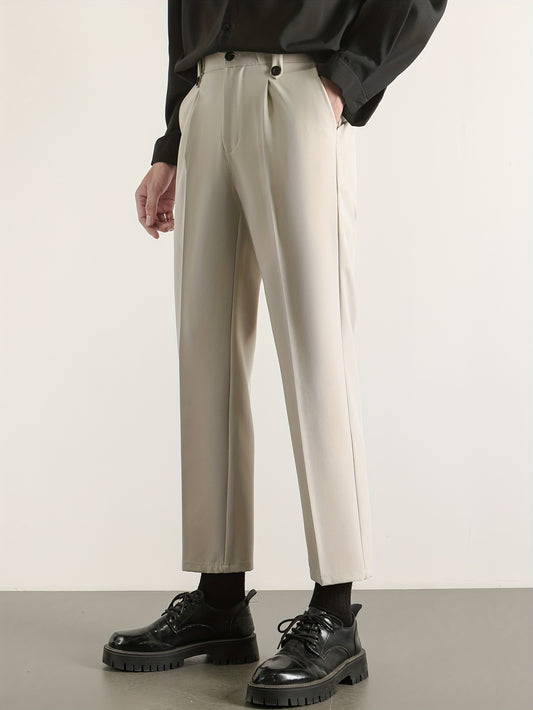 Men's Casual Business Solid Color Suit Pants