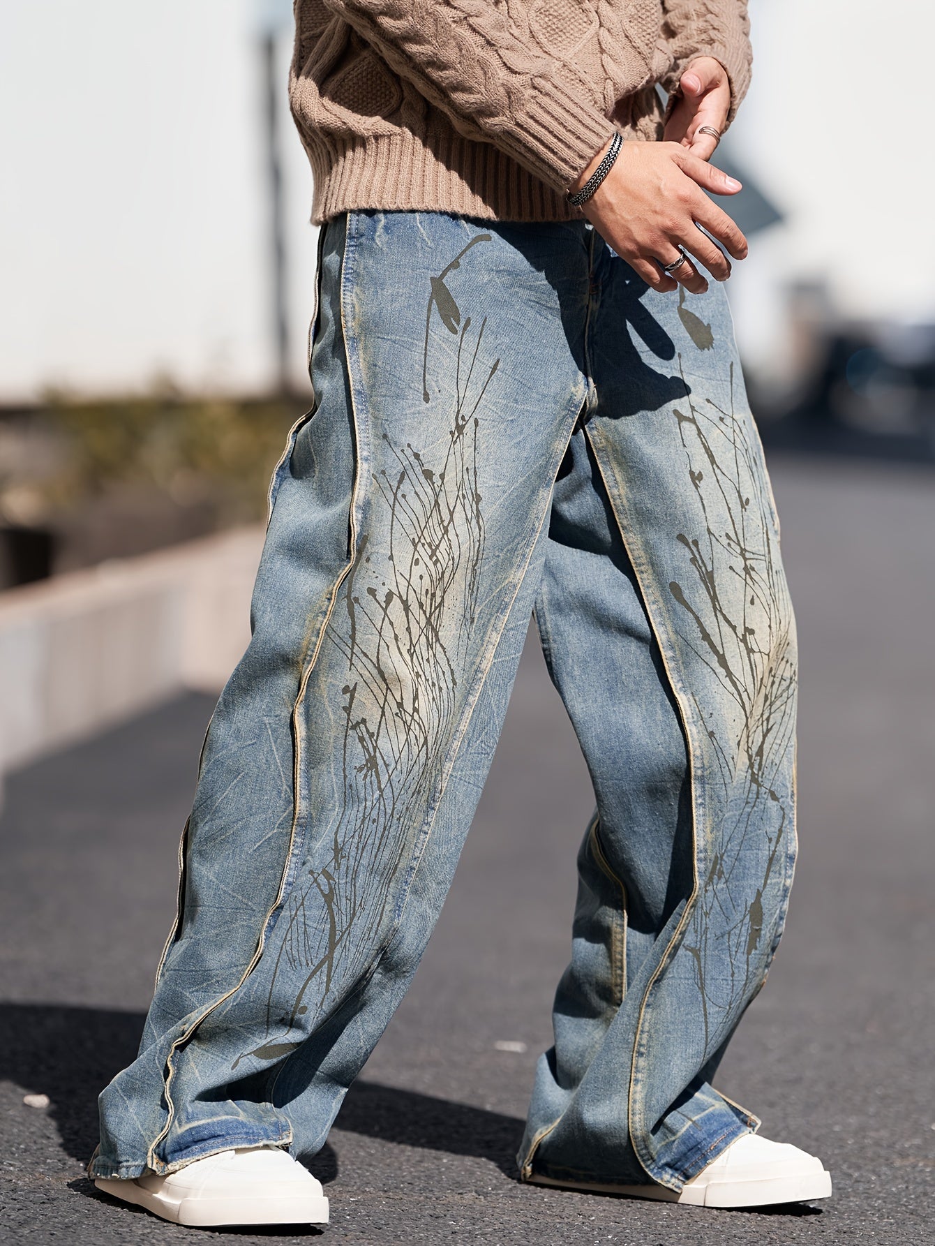 Men's Casual Wide-Leg Jeans