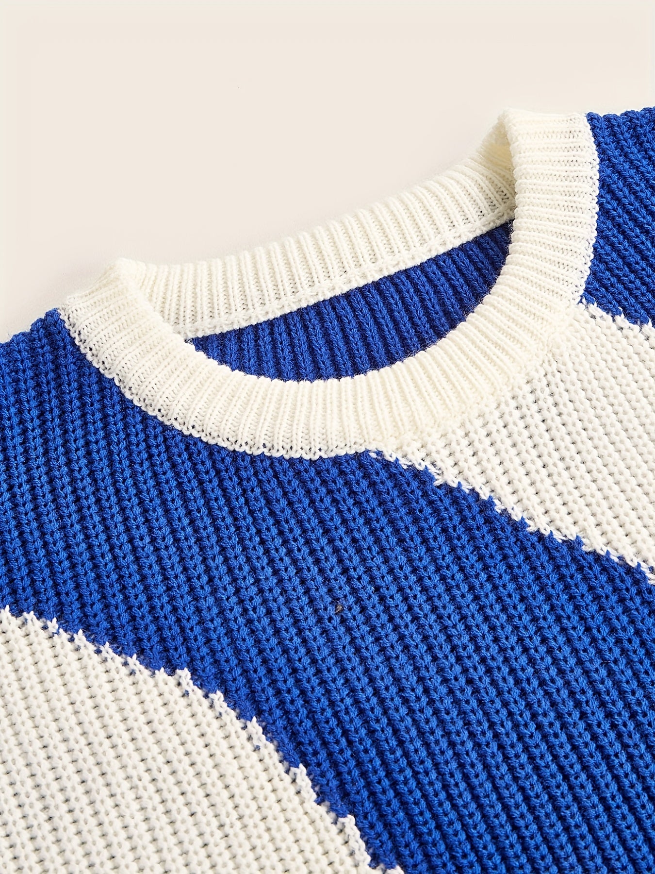 Men's Casual Striped Round Neck Sweater