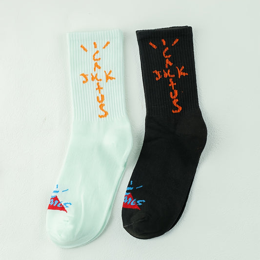 Travis Scott Cactus Jack Two Pairs of Color-Mixed Mid-Calf Socks