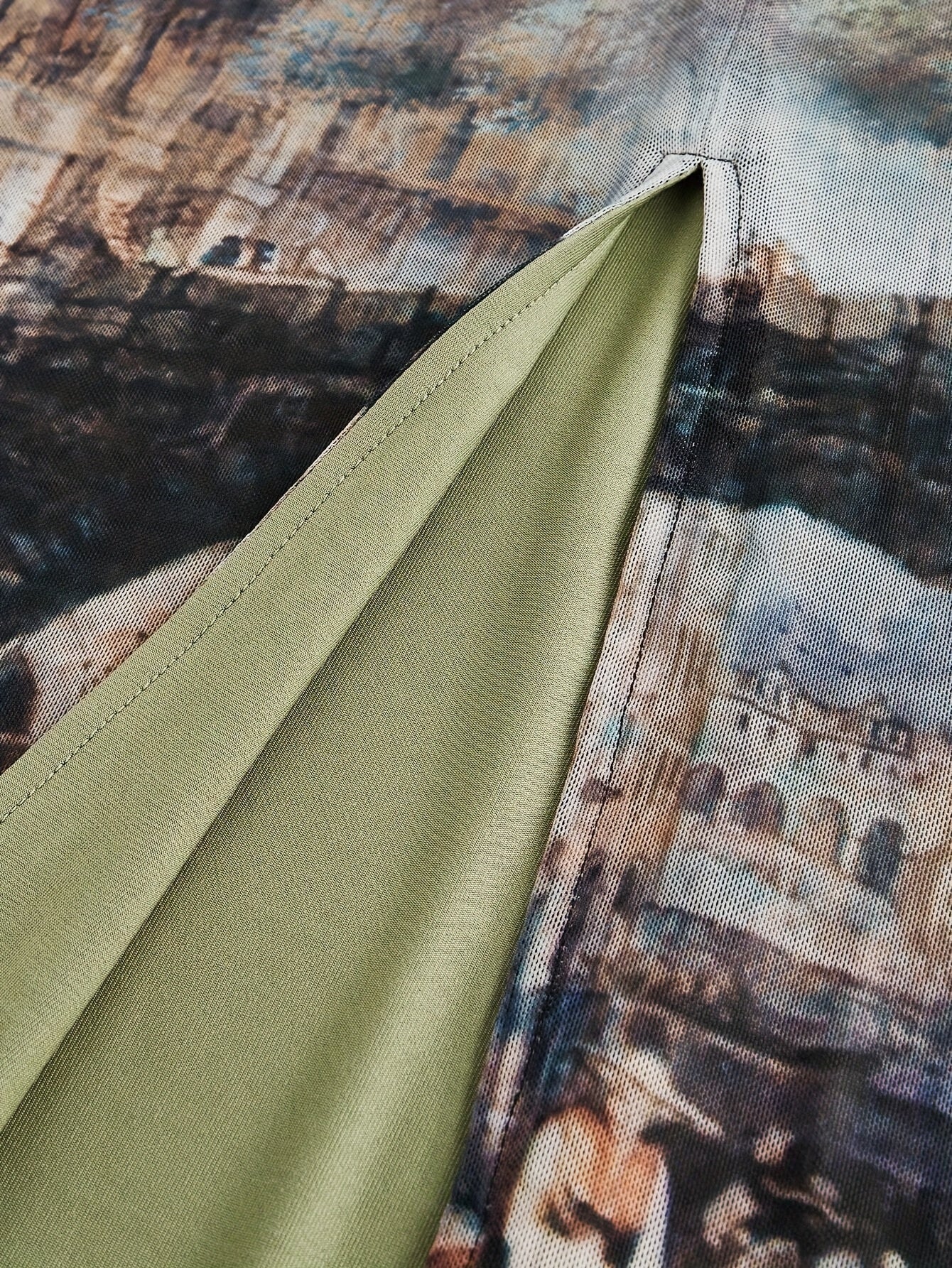 Women's Vintage Oil Painting Print Slim-Fit Skirt