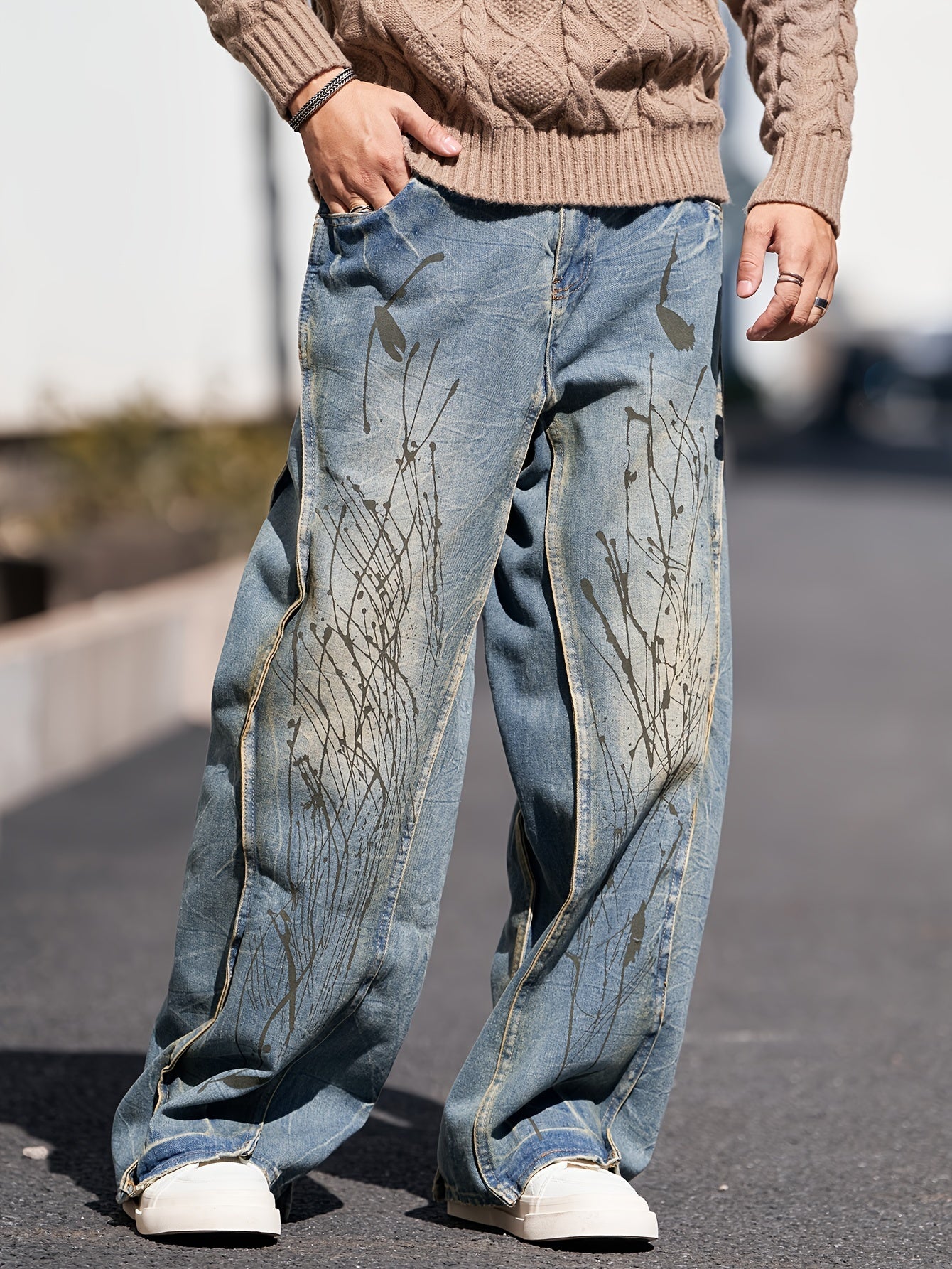 Men's Casual Wide-Leg Jeans