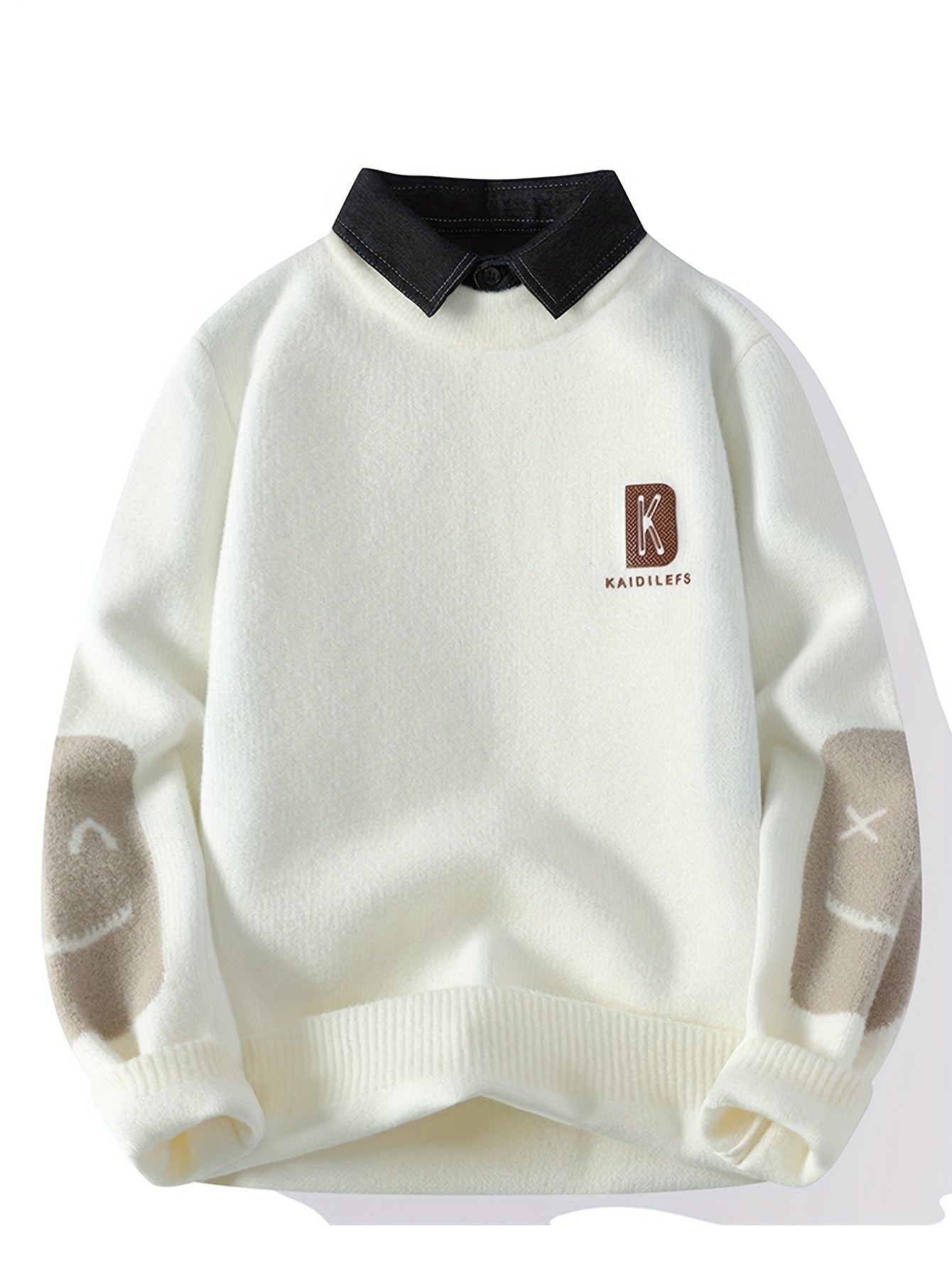 Knit Sweater with Faux Two-Piece Design