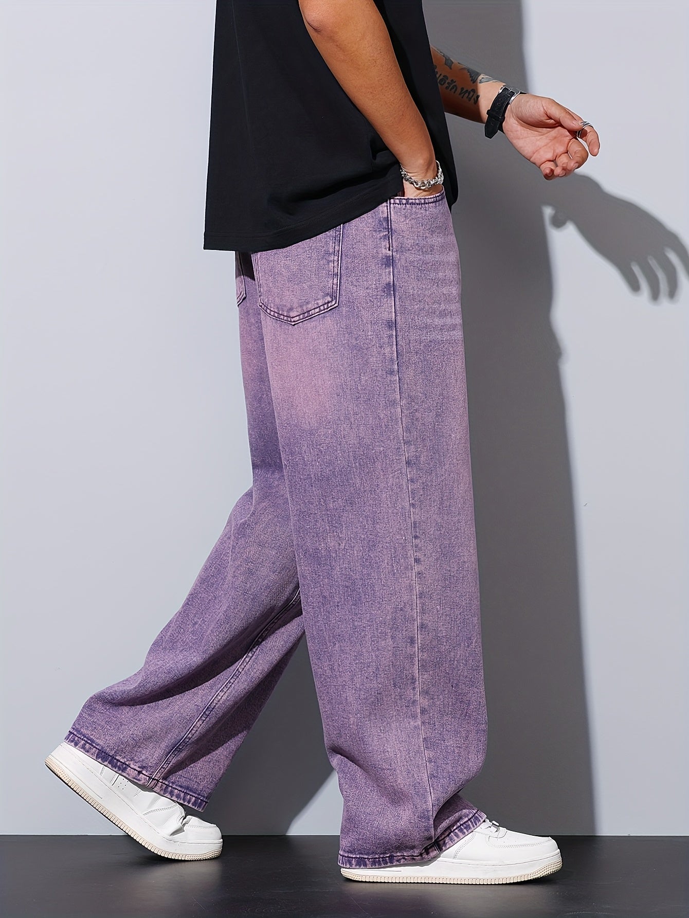 Men's Loose Fit Purple Denim Jeans