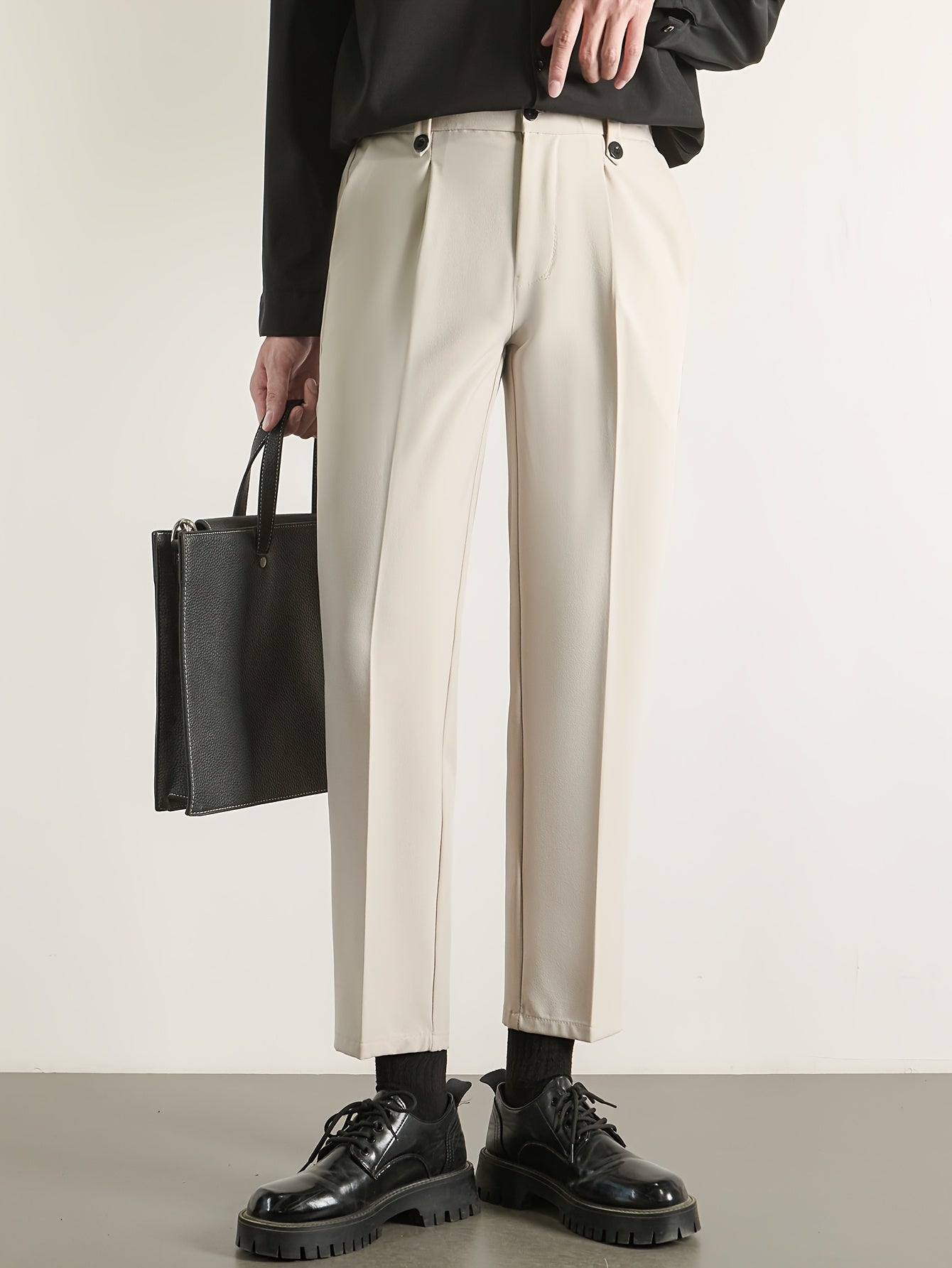 Men's Casual Business Solid Color Suit Pants