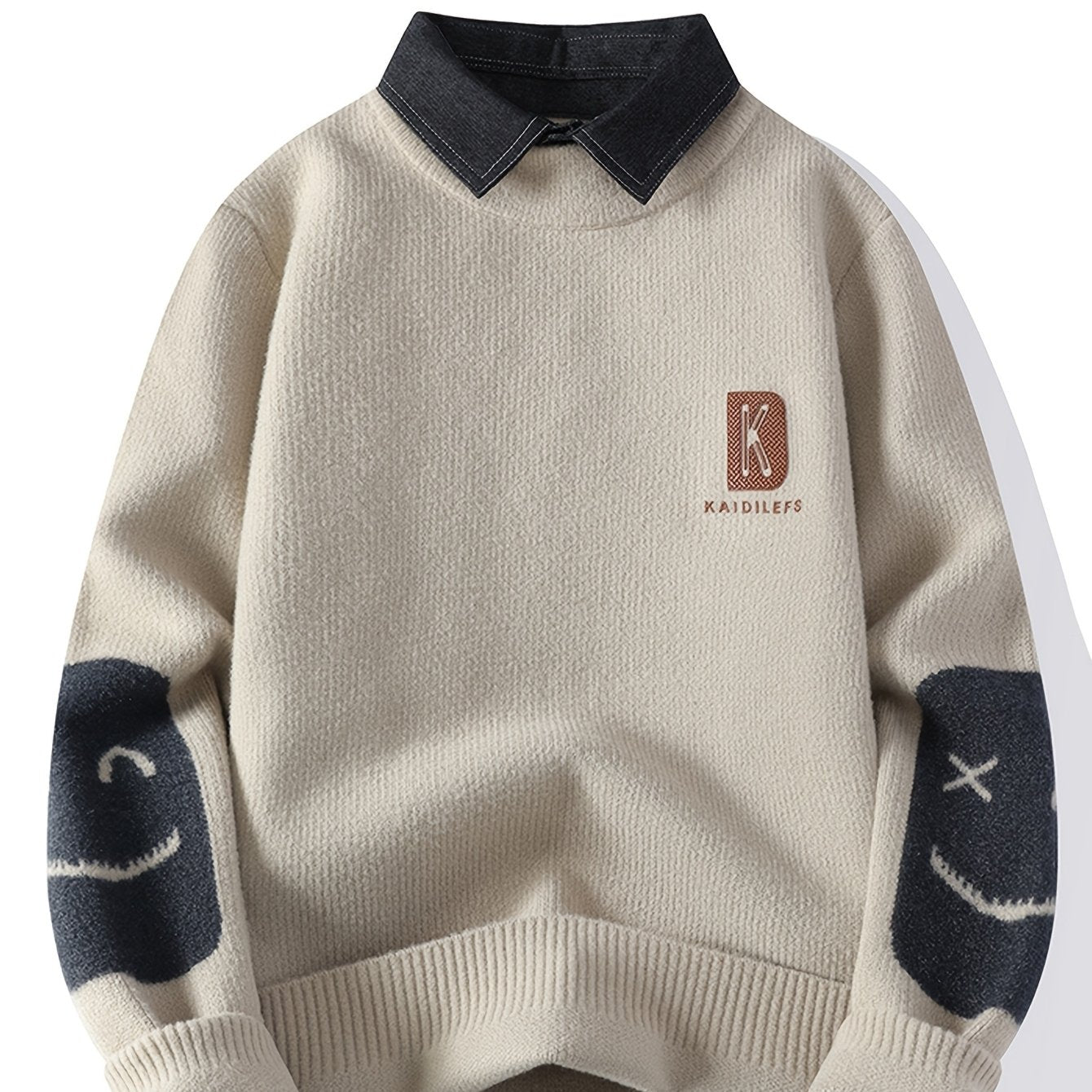 Knit Sweater with Faux Two-Piece Design